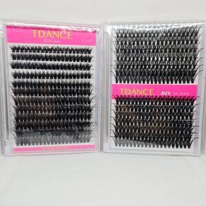 NEW Lot of 2 TDance Cluster Lashes False Eyelash Sets 60D 0.07 Mix & 30D+40D Mix